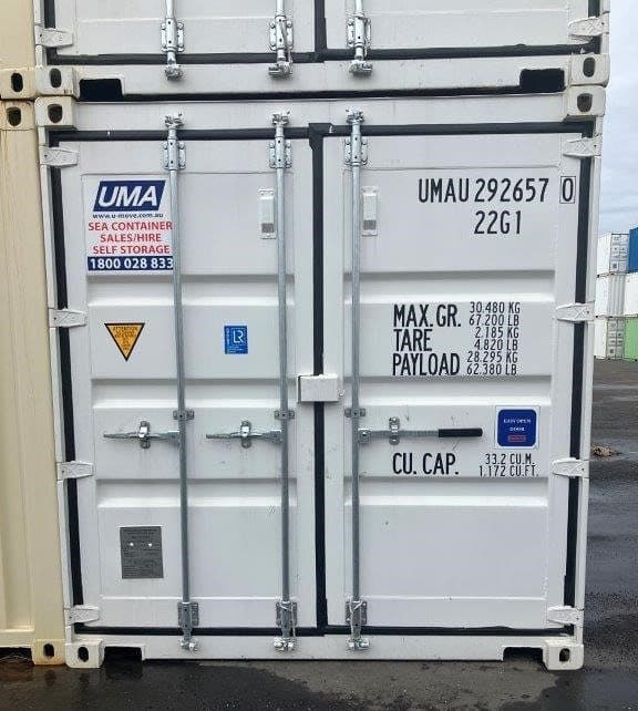 Shipping container door handle detail